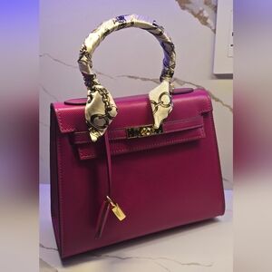 COPY - Stunning quality designer like kelly bag Magenta / magenta-pink 2…